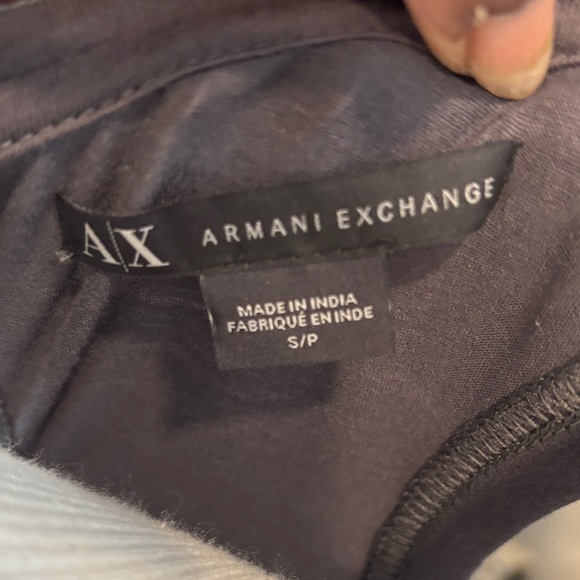 Armani Exchange Sequin Mesh Tank Top in Charcoal Silver - Picture 5 of 5